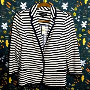 NWT Talbots Nautical Striped Blazer Jacket size M